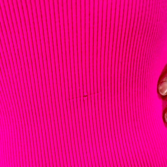 00s CHOICE Pink Vintage Ribbed One Shoulder Stretchy Club Top - Picture 5 of 6